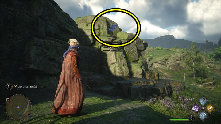 This Flying Guide Page #20 (Hogsmeade) flies by an abandoned house on a hill near the Dogweed and Deathcap shop - Hogwarts Legacy: Field Guide Pages Part 2 - Hogsmeade - Hogwarts Legacy: Hogsmeade Collectibles - Hogwarts Legacy Guide