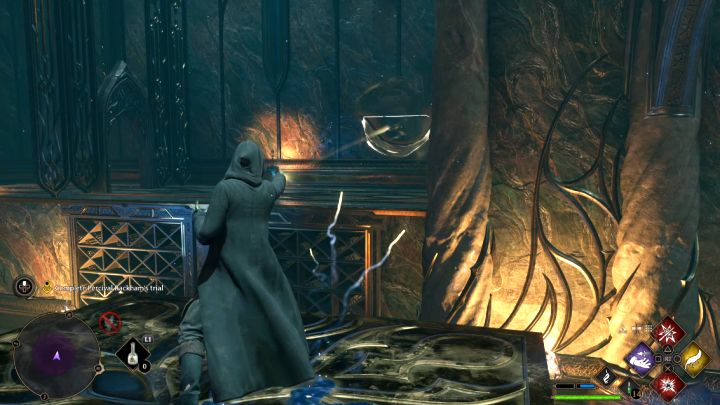 Once on the platform, use Accio again, this time on a hitch located in front of you - Hogwarts Legacy: Percival Rackhams Trial - Hogwarts Legacy: Main quests - Hogwarts Legacy Guide