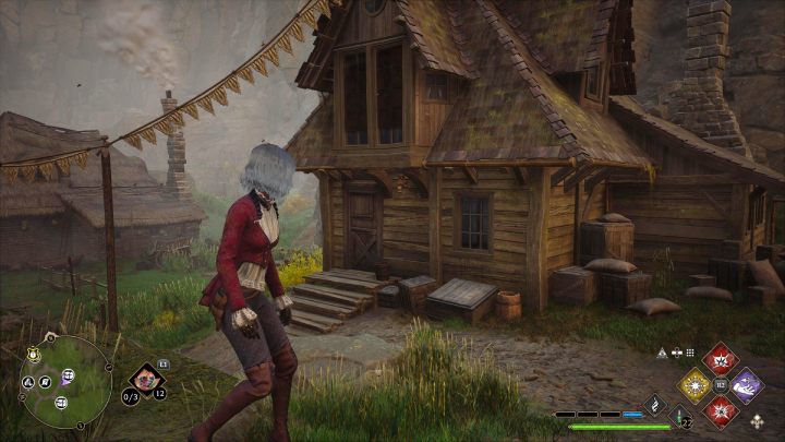 Chest #1 is in a large wooden house, between the window and the chair - Hogwarts Legacy: Cragcroftshire - Collection Chests - Hogwarts Legacy: Collection Chests - Hogwarts Legacy Guide