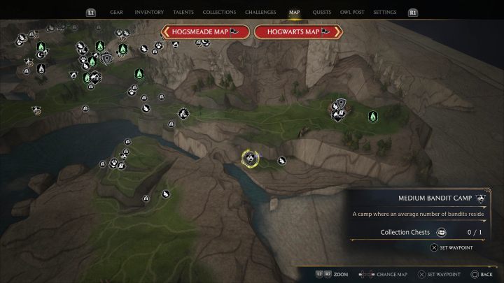 The final chest from Cragcroft is in the bandit camp found southeast from Cragcroft village - Hogwarts Legacy: Cragcroftshire - Collection Chests - Hogwarts Legacy: Collection Chests - Hogwarts Legacy Guide