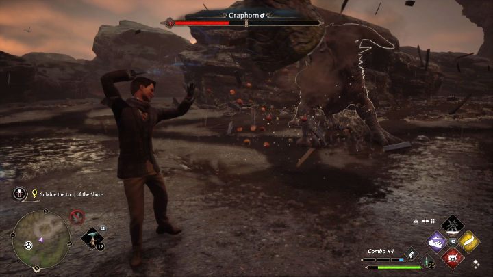 The second phase of the fight isn't too different from the first one, but the opponent is faster and attacks more frequently - Hogwarts Legacy: San Bakars Trial - Hogwarts Legacy: Main quests - Hogwarts Legacy Guide