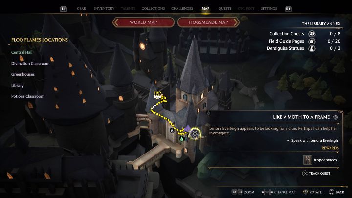 This quest becomes available after completing the Welcome to Hogwarts story quest - Hogwarts Legacy: Like a Moth to a Frame - Hogwarts Legacy: Hogwarts side quests - Hogwarts Legacy Guide