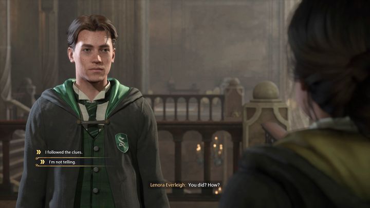 During the concluding conversation with Lenora, a small choice appears - you can share your findings regarding the empty painting or keep the knowledge to yourself (this will make her angry) - Hogwarts Legacy: Like a Moth to a Frame - Hogwarts Legacy: Hogwarts side quests - Hogwarts Legacy Guide