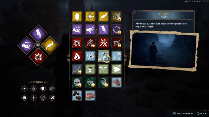 You will need the Lumos spell - if you don't have it equipped, open the quick select spellset menu (right direction on the D pad) and put it in either of the 4 slots - Hogwarts Legacy: Ghost of Our Love - Hogwarts Legacy: Hogwarts side quests - Hogwarts Legacy Guide