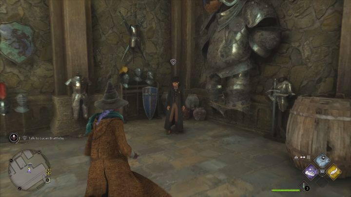 This side quest will be unlocked after the first Defense Against the Dark Arts class - Hogwarts Legacy: Crossed Wands - walkthrough - Hogwarts Legacy: Hogwarts side quests - Hogwarts Legacy Guide