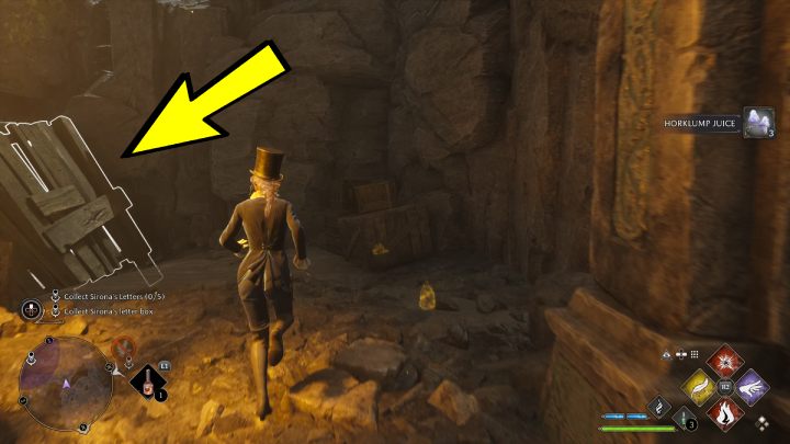 Go forward and remove obstacles with Incendio or Depulso spells - Hogwarts Legacy: A Friend in Deed - walkthrough - Hogwarts Legacy: Hogsmeade Side Quests - Hogwarts Legacy Guide