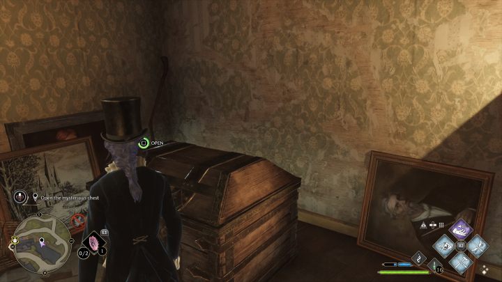 You've received a key from Penny - go to the back of the shop and open the chest - Hogwarts Legacy: Minding Your Own Business - Hogwarts Legacy: Hogsmeade Side Quests - Hogwarts Legacy Guide