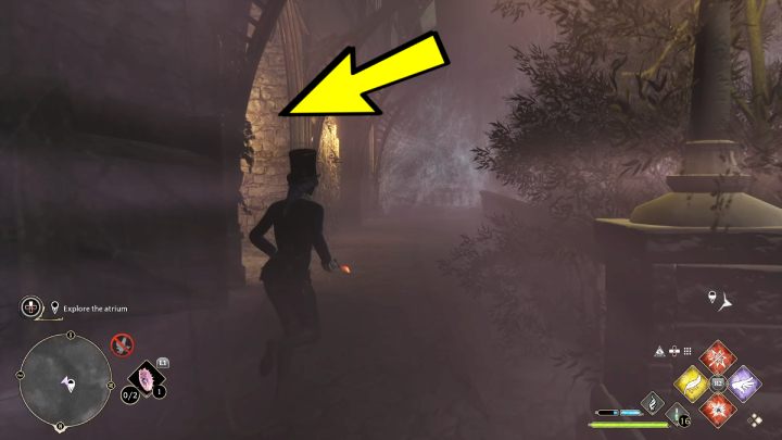 Start by lighting all cobwebs in the area on fire and continue to the room on the right side of the atrium - Hogwarts Legacy: Minding Your Own Business - Hogwarts Legacy: Hogsmeade Side Quests - Hogwarts Legacy Guide