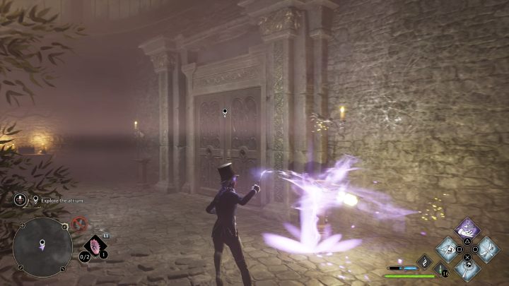 You will find yourself in the room that leads to the first area of the atrium - Hogwarts Legacy: Minding Your Own Business - Hogwarts Legacy: Hogsmeade Side Quests - Hogwarts Legacy Guide