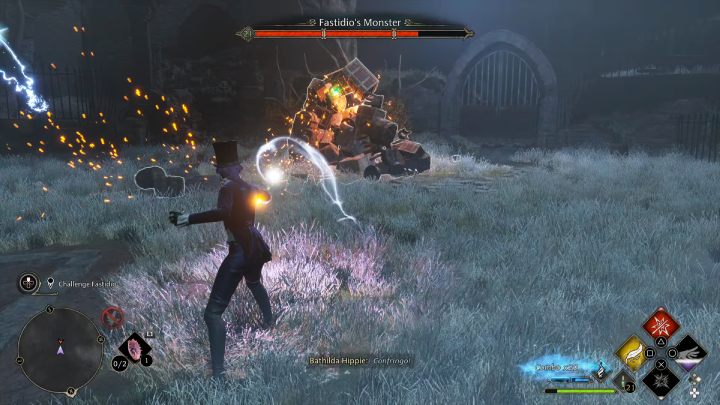 After the conversation with the ghost, a three-phased encounter against him will start - Hogwarts Legacy: Minding Your Own Business - Hogwarts Legacy: Hogsmeade Side Quests - Hogwarts Legacy Guide