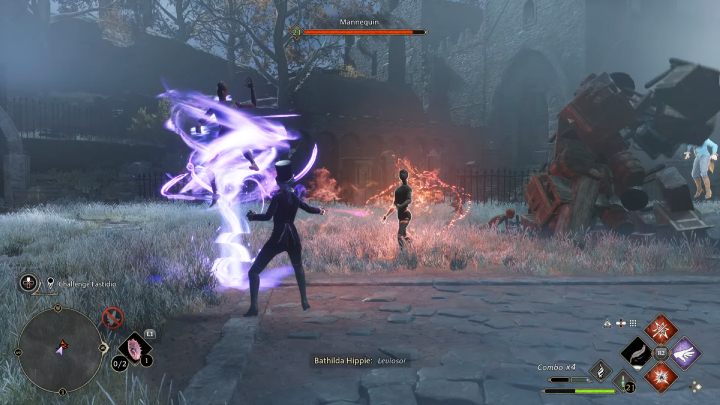 In the 2nd phase of the fight, several mannequins will appear, defeat them quickly so that nothing stands between you and the boss - Hogwarts Legacy: Minding Your Own Business - Hogwarts Legacy: Hogsmeade Side Quests - Hogwarts Legacy Guide