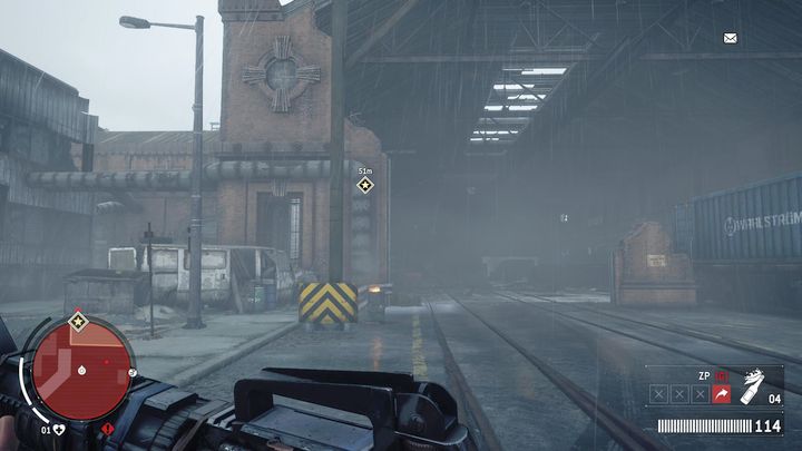 Regardless of undertaken strategy, you have to get inside the hangar shown on the screenshot - Going AWOL | Walkthrough - Walkthrough - Homefront: The Revolution Game Guide & Walkthrough