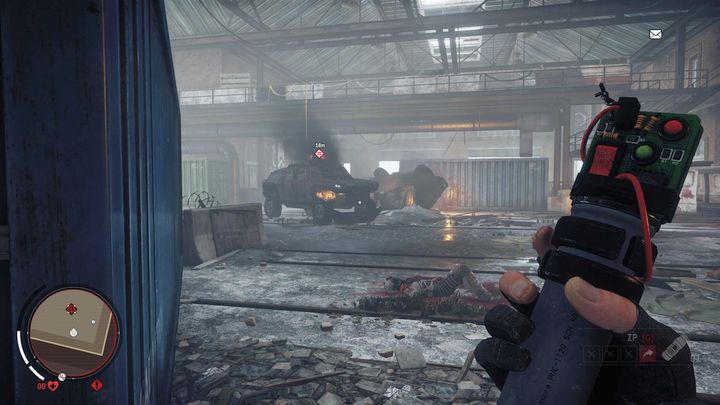 After you killed all enemies, enter the hangar, and hide behind one of the containers to avoid direct contact with the armored car - Going AWOL | Walkthrough - Walkthrough - Homefront: The Revolution Game Guide & Walkthrough