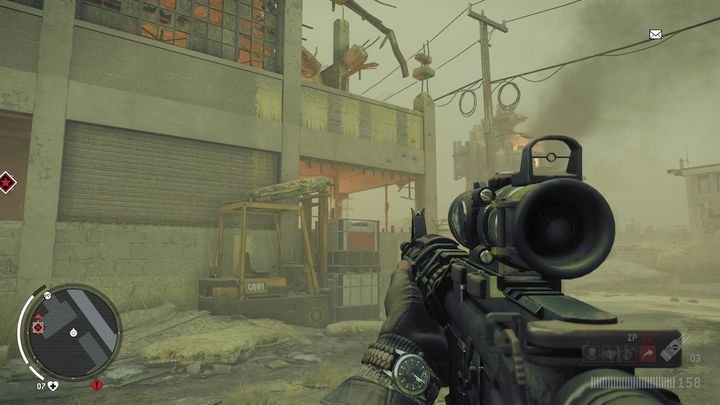 Go to the back of the building and find the place presented in the screenshot - Lombard - Red zone | Key Points - Key Points - Homefront: The Revolution Game Guide & Walkthrough