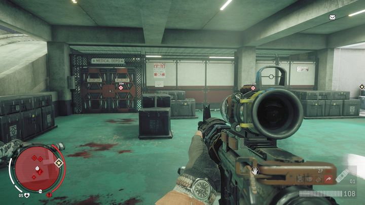 On the first floor of the parking lot you will find a room depicted above - an entrance to a KAL laboratory - Forbidden Zone | Key Points - Key Points - Homefront: The Revolution Game Guide & Walkthrough