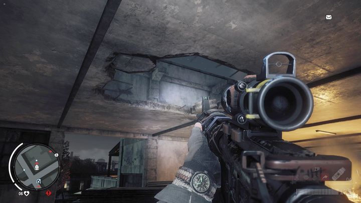 On the top floor look up on the ceiling - Elmtree - Red zone | Journals and jobs - Journals and jobs - Homefront: The Revolution Game Guide & Walkthrough