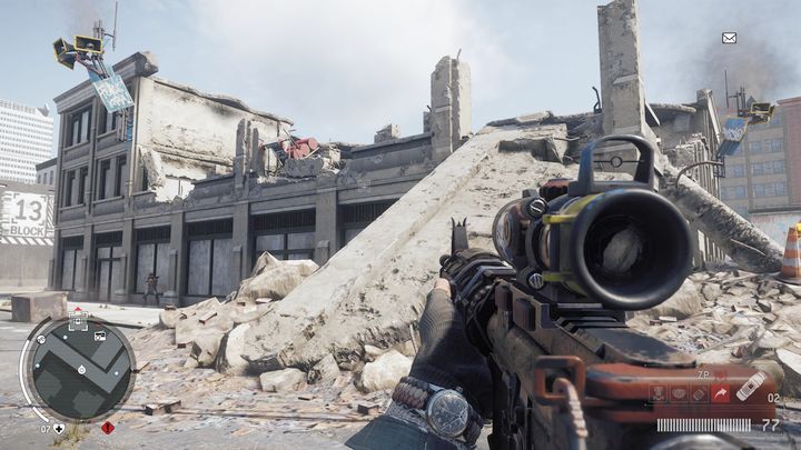 An entrance to another warehouse can be found in the western part of a ruined building - Holloway - Red zone | Journals and jobs - Journals and jobs - Homefront: The Revolution Game Guide & Walkthrough