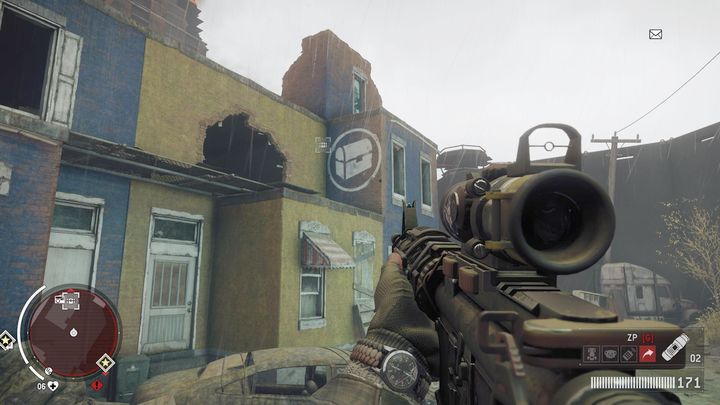 The first Warehouse is depicted above - Old town - Red zone | Journals and jobs - Journals and jobs - Homefront: The Revolution Game Guide & Walkthrough