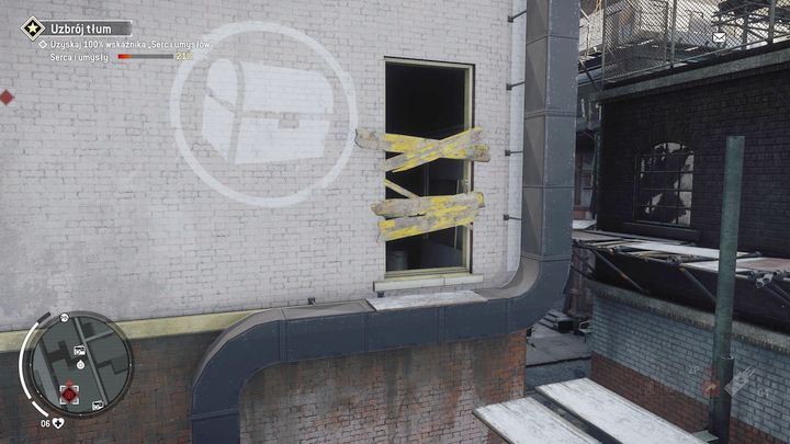 When on the roof, go to the place in the picture, turn left and destroy the boards blocking the entrance - Forbidden Zone | Journals and jobs - Journals and jobs - Homefront: The Revolution Game Guide & Walkthrough