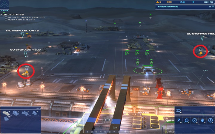 start with collecting resources marked in orange. - Mission 2 - The Boneyard - Campaign mode walkthrough - Homeworld: Deserts of Kharak Game Guide