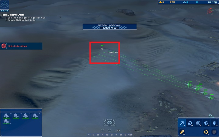 After time counter reaches 2:20, your base will start being attacked - Mission 2 - The Boneyard - Campaign mode walkthrough - Homeworld: Deserts of Kharak Game Guide