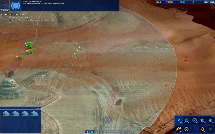 The enemy is in the bottom-right corner, with RG and LAVs. - Mission 3 - Cape Wrath - Campaign mode walkthrough - Homeworld: Deserts of Kharak Game Guide