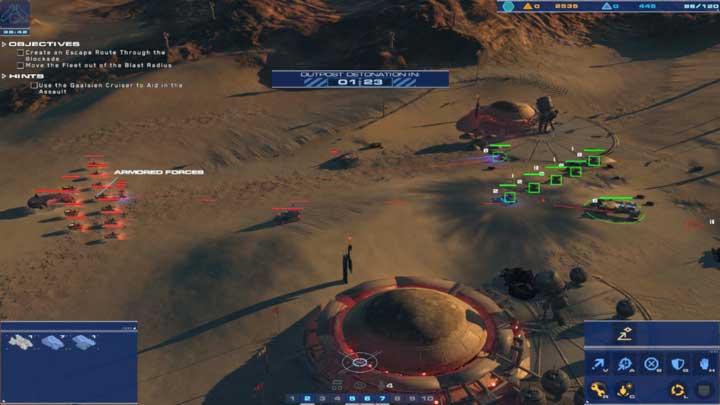 You have to get Rachel safely outside of the blast area within alloted time. - Mission 7 - Gaalsien Base - Campaign mode walkthrough - Homeworld: Deserts of Kharak Game Guide
