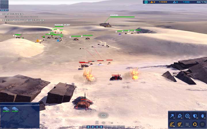 After you attack, enemy units will launch at you. You can also expect several small groups from the North and the East. - Mission 10 - Khashar Approach - Campaign mode walkthrough - Homeworld: Deserts of Kharak Game Guide