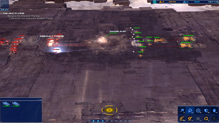 The worst is yet to come, it is better to keep the enemy at a distance and harass them with artillery. - Mission 10 - Khashar Approach - Campaign mode walkthrough - Homeworld: Deserts of Kharak Game Guide