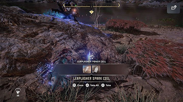 You must now pick up the coil - you can deal with the machines first or divert their attention from the coil so you can get it - Horizon Forbidden West: Deaths Door - walkthrough - Main Storyline - Horizon Forbidden West Guide