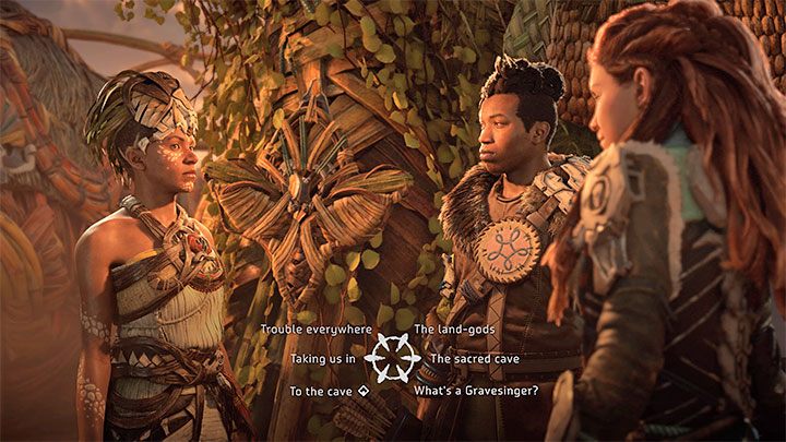 Watch a longer cutscene, during which you'll be transported to a new area - Stone's Echo - Horizon Forbidden West: Deaths Door - walkthrough - Main Storyline - Horizon Forbidden West Guide