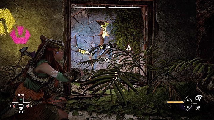 Just behind the door, you will find the first campfire - Horizon Forbidden West: Forbidden Legacy - Alvas quest, walkthrough - Tasks of companions - Horizon Forbidden West Guide