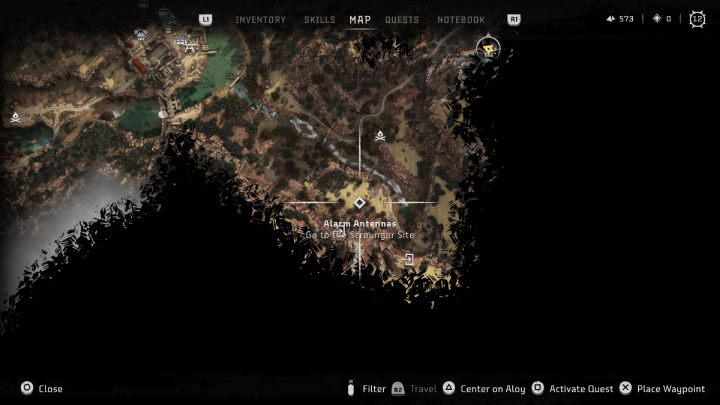Go to the indicated location in the machine habitat - Horizon Forbidden West: Barren Light Salvage Contractor - list of all contracts - Salvage Contracts - Horizon Forbidden West Guide