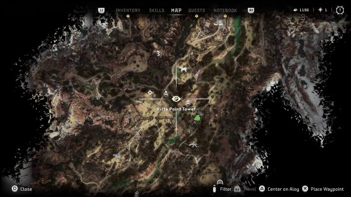 You'll find this point across the river from the relic ruins with the Let's Get This Started - Horizon Forbidden West: Vista Point - list of all - Secrets & Collectibles - Horizon Forbidden West Guide