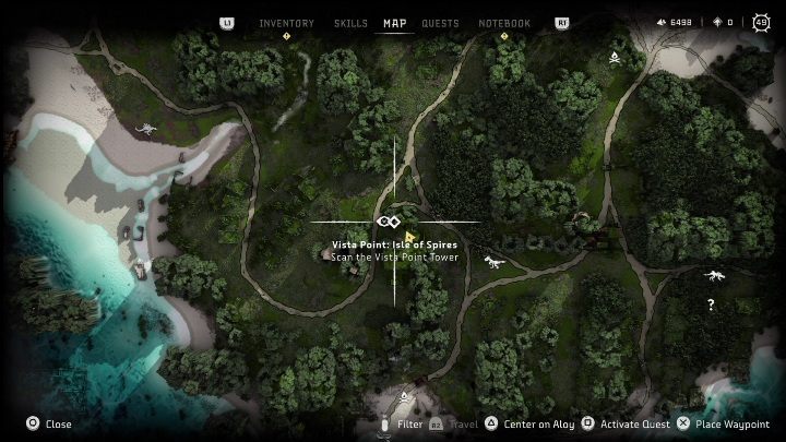 This point is also on the island, like the previous one - Horizon Forbidden West: Vista Point - list of all - Secrets & Collectibles - Horizon Forbidden West Guide