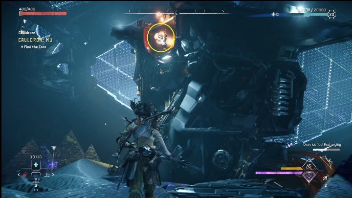 There's another gate that you must open with a spear and another element you have to use to climb up - Horizon Forbidden West: Cauldron Mu (Cinnabar Sands) - location, walkthrough - Cinnabar Sands - Horizon Forbidden West Guide