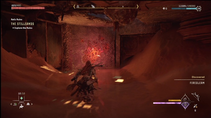 You should start your adventure in these ruins by destroying the wall covered in crystals - Horizon Forbidden West: Go Big - how to get? - Ornaments - Horizon Forbidden West Guide