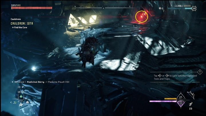Jump ahead and go straight towards the mechanism that you need to override - Horizon Forbidden West: Cauldron IOTA (Salt Bite) - location, walkthrough - Salt Bite - Horizon Forbidden West Guide