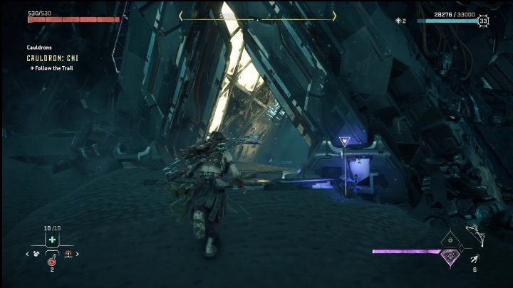 You'll need to go get it - activate your focus to see purple tracks - Horizon Forbidden West: Cauldron CHI (The Stand of the Sentinels) - location, walkthrough - The Stand of the Sentinels - Horizon Forbidden West Guide