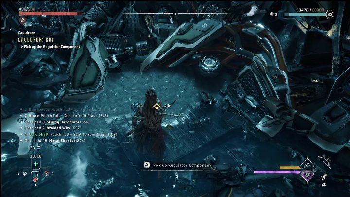 Get rid of the enemy and pick up the battery - Horizon Forbidden West: Cauldron CHI (The Stand of the Sentinels) - location, walkthrough - The Stand of the Sentinels - Horizon Forbidden West Guide