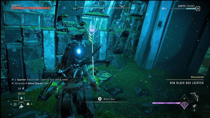 Then find an energy cell among the plants - Horizon Forbidden West: Black Boxes - locations - Secrets & Collectibles - Horizon Forbidden West Guide