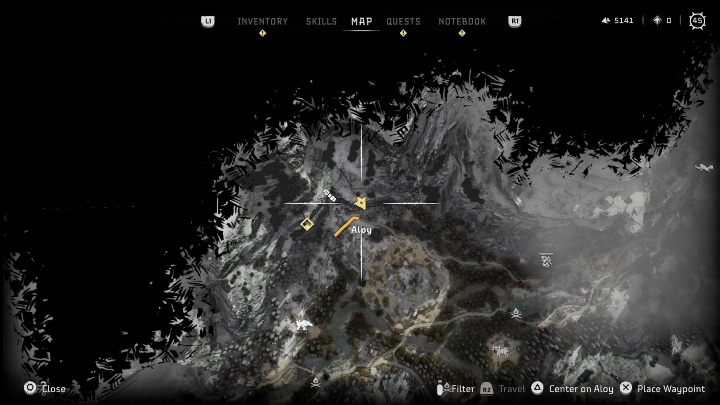 This drone patrols the north-western area of the map - Horizon Forbidden West: Survey drones - locations - Secrets & Collectibles - Horizon Forbidden West Guide