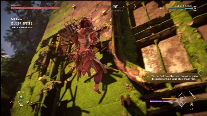 Start your exploration of the ruins by climbing up the building wall - Horizon Forbidden West: Golden Toucans - how to get? - Ornaments - Horizon Forbidden West Guide