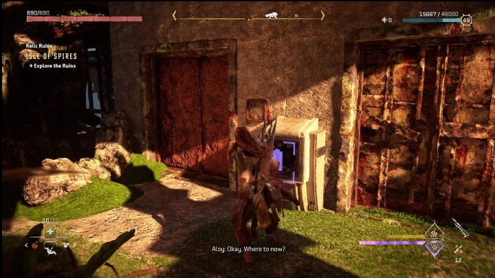 At the top of the ruins you'll see an offline elevator - Horizon Forbidden West: Golden Toucans - how to get? - Ornaments - Horizon Forbidden West Guide