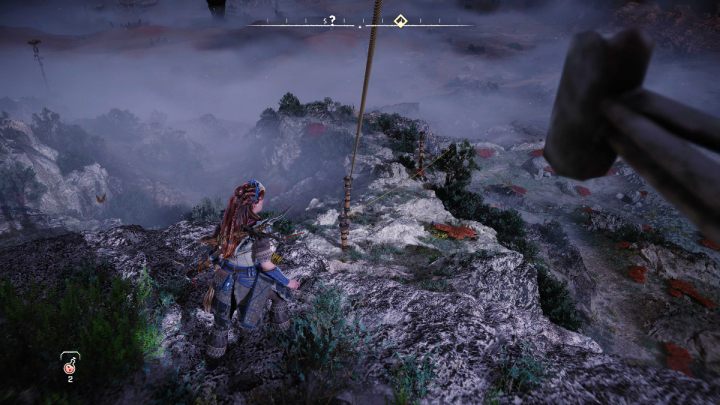 Glide on the shield-wing or use the ropes to quickly return to the Oseram - Horizon Forbidden West: Signal Spike - walkthrough - Side quests - Horizon Forbidden West Guide