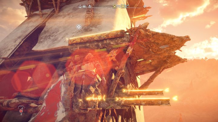 When you get high enough, an icon will appear on the screen to indicate the next grip - Horizon Forbidden West: Signal Spike - walkthrough - Side quests - Horizon Forbidden West Guide