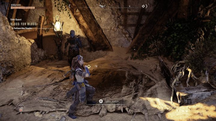Open the hatch and talk to the girl - Horizon Forbidden West: Blood for Blood - walkthrough - Side quests - Horizon Forbidden West Guide