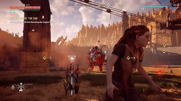 Aloy will be thrown into the arena where she will be attacked by a corrupted Behemoth - Horizon Zero Dawn: The Terror of the Sun walkthrough, tips - Main Missions | Walkthrough - Horizon Zero Dawn Guide, Walkthrough