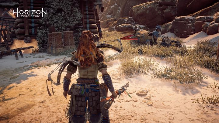 When you enter the village keep the ride side - Horizon Zero Dawn: Grazer dummies - where to find? - FAQ - Horizon Zero Dawn Guide, Walkthrough