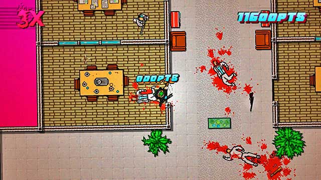 Also, you can attract the attention of the opponents and hide in the room, with your melee weapon equipped - Scene 3 - Hard News - Act 1 - Exposition - Hotline Miami 2: Wrong Number - Game Guide and Walkthrough